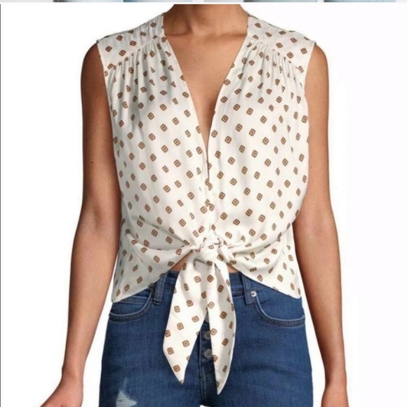 Free People Mornings in Marrakesh Tie Vest Cream - Picture 1 of 4